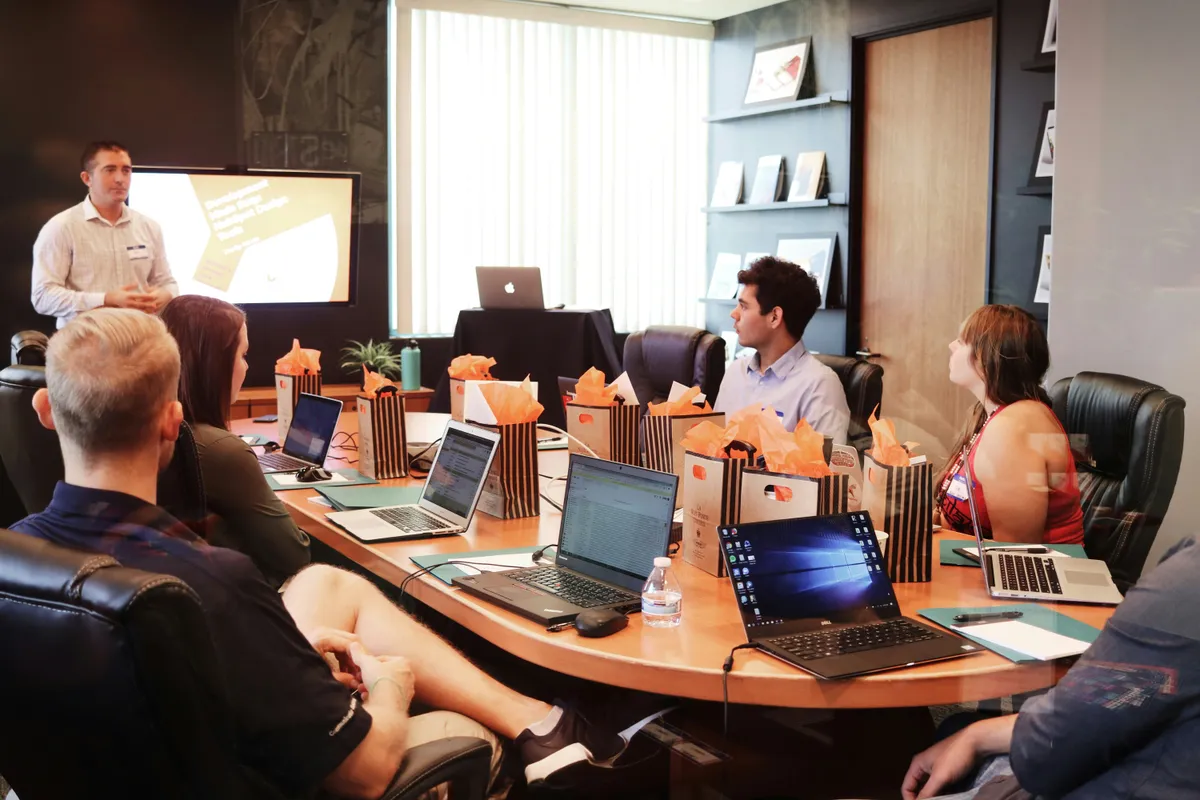 Employees undergoing a training session